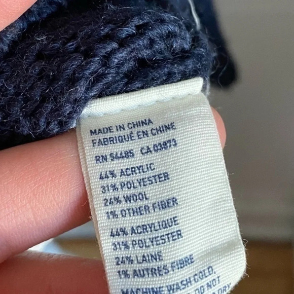 American Eagle - Wool Blend Navy Cream Sweater - Picture 6 of 6